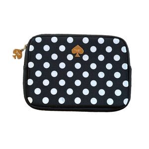 Kate Spade Padded Case Tablet iPad eBook Reader Polka Dot Black White 8.5”x 6.5”